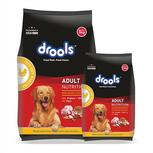 Drools Dry Dog Food All Life Stages 3kg | 100% Vegetarian Flavour | Supports Digestive Health | Strong Bones & Teeth | Boosts Immunity | Healthy Skin & Shiny Coat