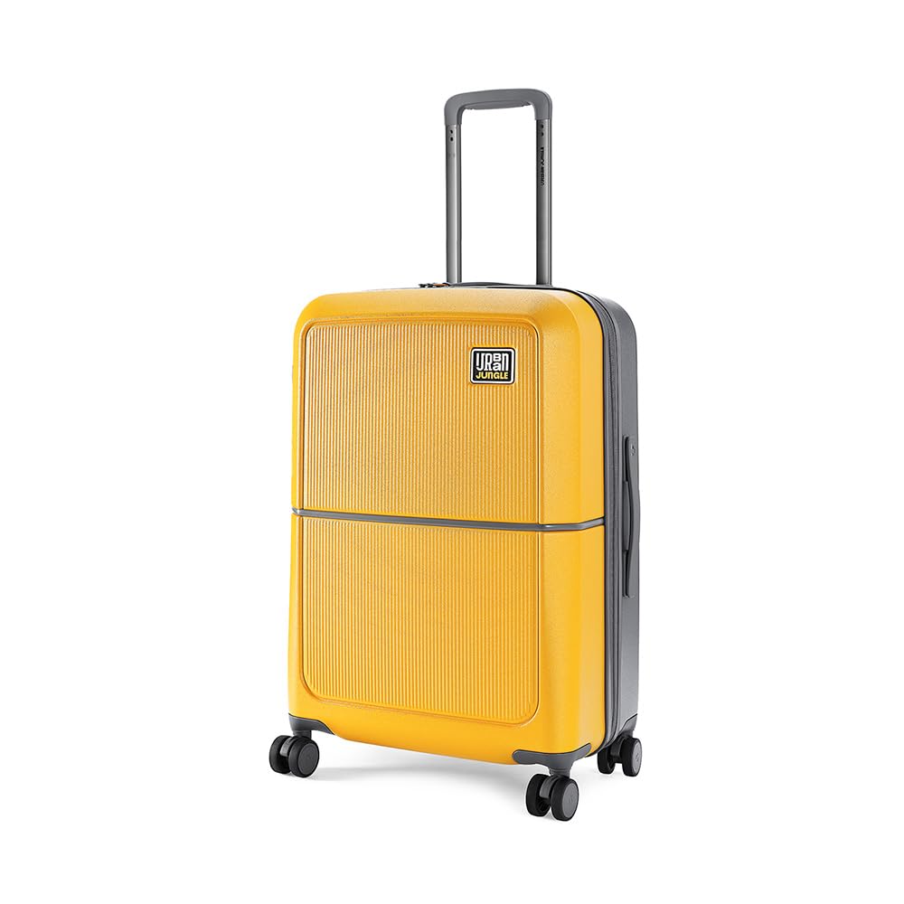 Urban Jungle Polycarbonate 360 Degree by Safari, Premium Medium(65 Cm) Trolley Bag, Check-in Suitcase with 8 Silent Wheel and TSA Lock, Hardside Travelling Luggage for Both Unisex (Yellow)