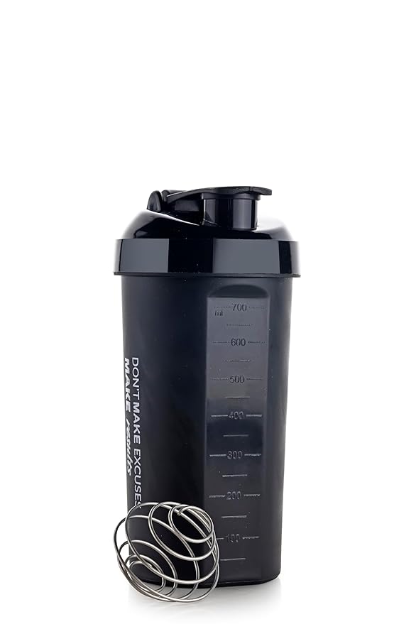 Food Grade BPA Free Material Leak proof, Gym Workout Exercise Shaker Sipper Bottle 700ML for Water Juice Protein Powder Mix Measurement Capacity Return Gift - Image 3
